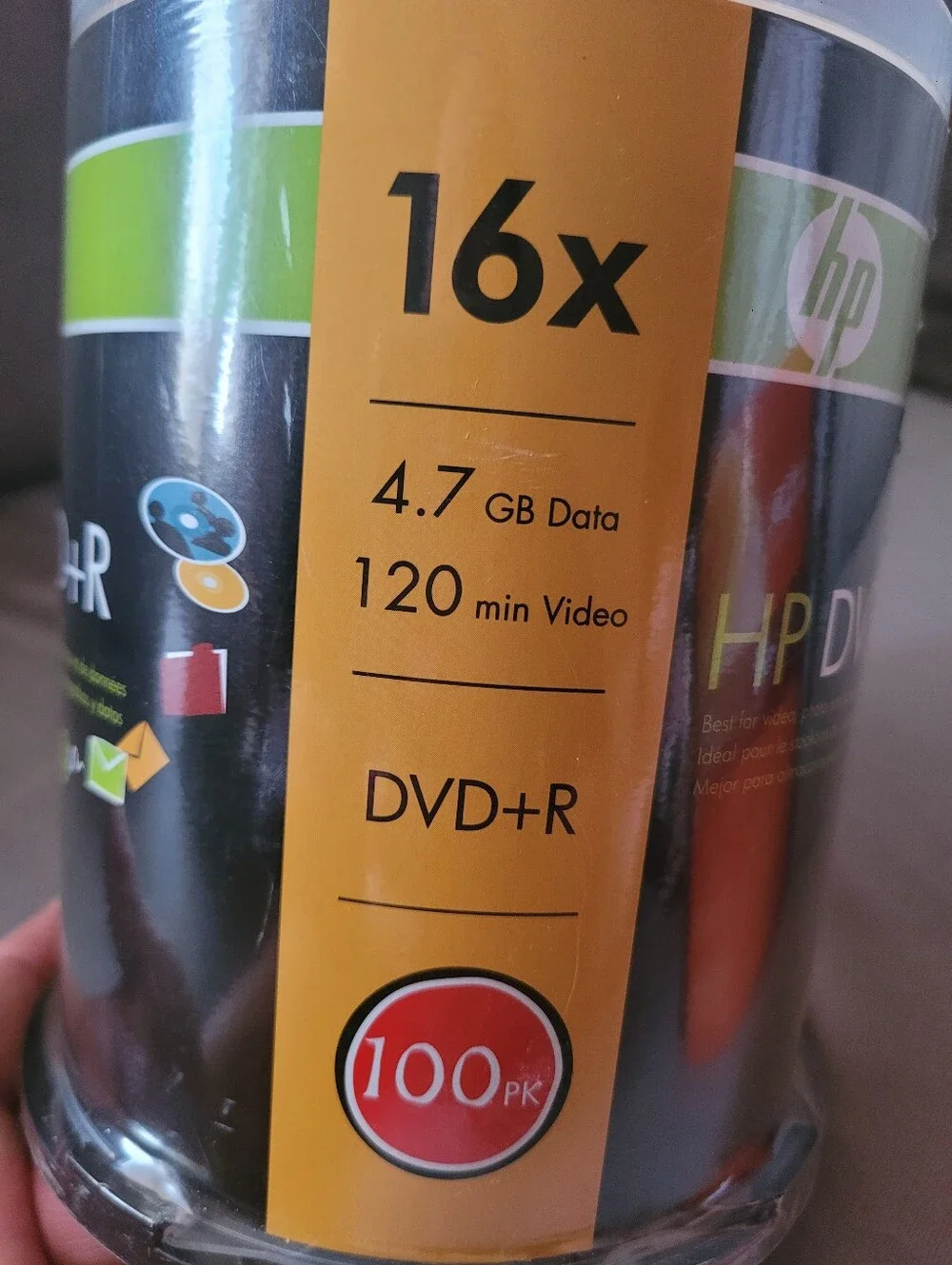 Dvd-R 100 Pcs Plus 100 pcs Pockets.